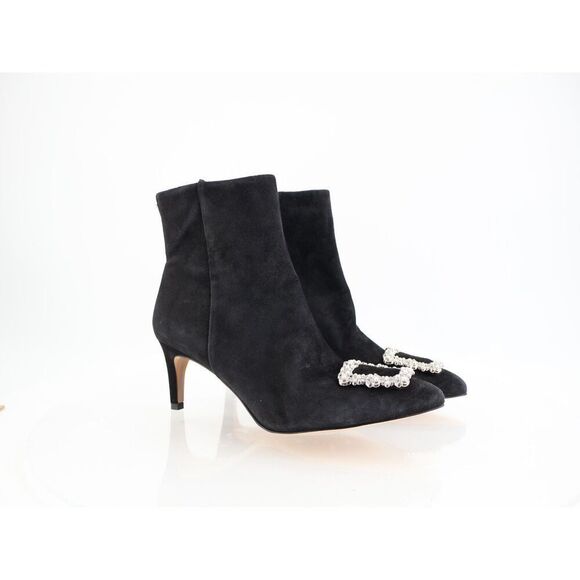 Sam Edelman Ulissa Luster 9.5 M Bootie Black Suede Rhinestone Ankle Boots - Picture 1 of 13